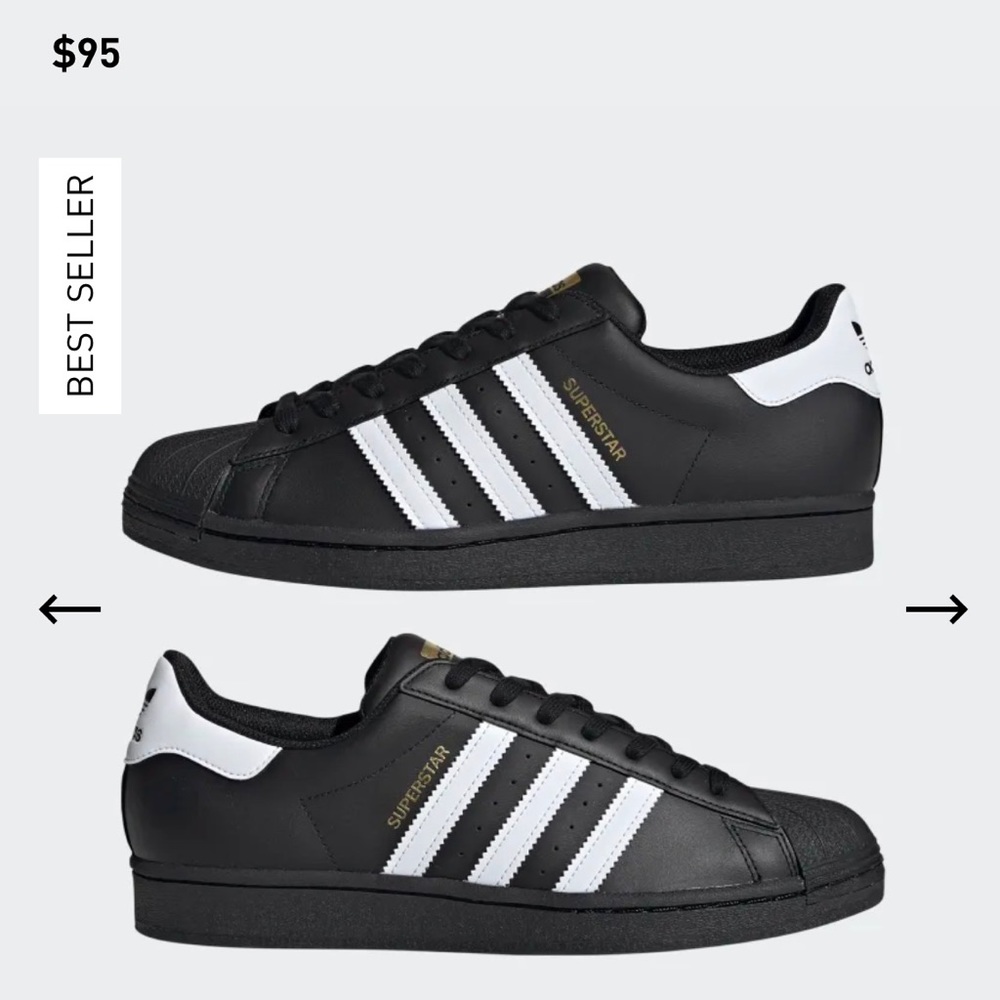 Black adidas superstar rubber shell sneakers size 6 1/2